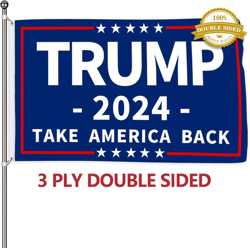 Probsin Trump 2024 Flag 3x5 Ft Decorations Outdoor Double Sided 3 Ply Blue Take America Back Flag Heavy Duty Banner Party Supplies Yard Signs Home...