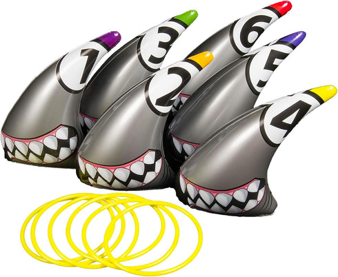 Poolmaster Shark Zone Swimming Pool, Indoor and Outdoor Ring Toss Game, Sharks...