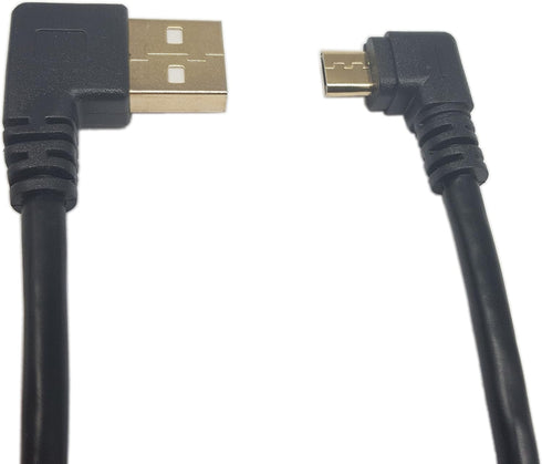 SinLoon Micro USB Cable 90 Degree Right Angle Gold Plated 5 Pin Micro USB Male Cable to USB 2.0 Syncing Data Charge Cable, Hi-speed Cable (BLACK 6...