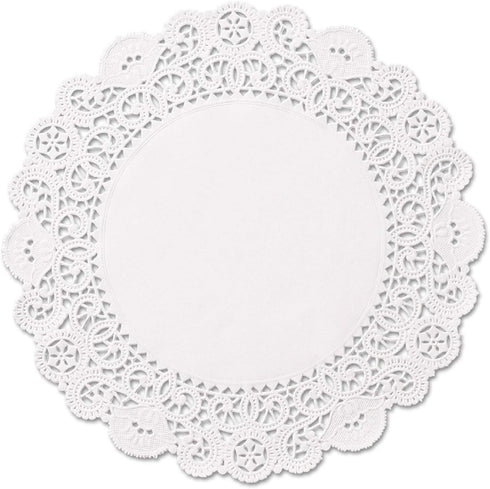 The Baker Celebrations 10 Inch White Lace Paper Doilies – Pack of 100 – Round Disposable Placemats for Cakes, Pastries, Appetizers – Made in Canad...
