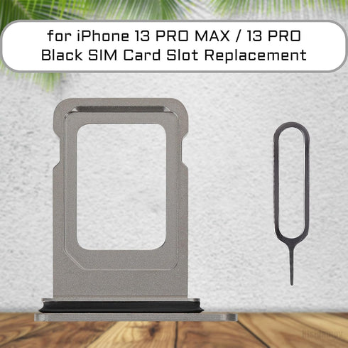 for iPhone 13 Pro Max Black SIM Card Tray Replacement Single SIM Version for iPhone 13 Pro SIM Slot Adapter 13Promax Card Holder with SIM Ejector ...