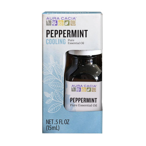 Aura Cacia 100% Pure Peppermint Essential Oil, 100% Pure Therapeutic Grade, 15 ml in Box, Mentha piperita...