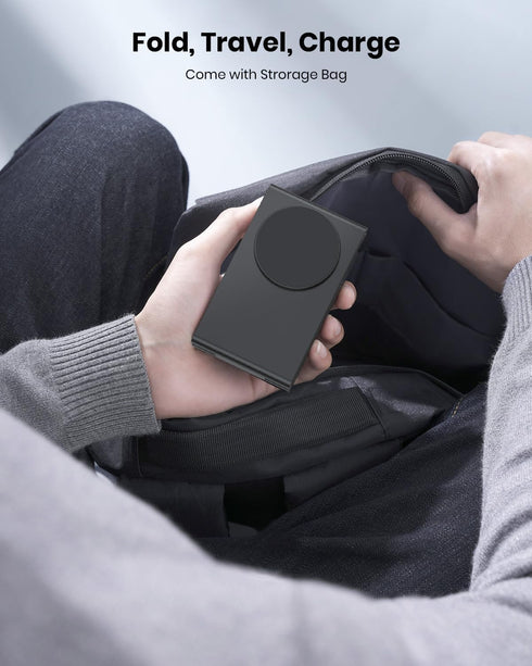 3 in 1 Wireless Charger with Magsafe, Foldable Charging Station for Apple Devices, Travel Charger Compatible with iPhone 15/14/13/12 Series, iWatc...