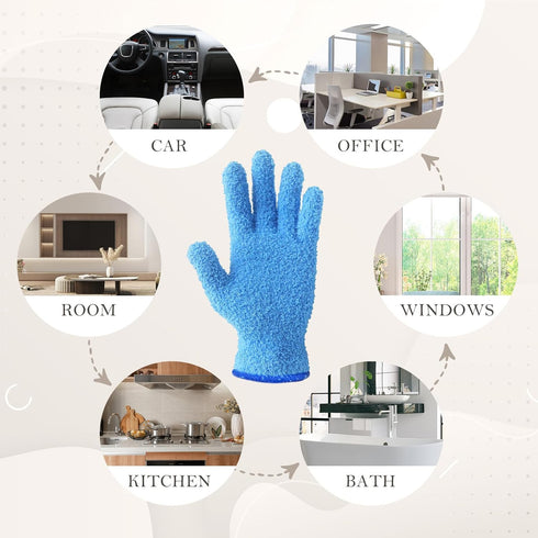 Evridwear Microfiber Plant Dusting Gloves Reusable Leaf Cleaning Glove for Houseplants,Blinds,Furniture and Small Objects...