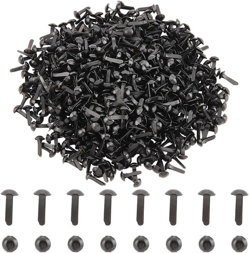 PH PandaHall 1000pcs Mini Brads Fasteners Black Metal Paper Fasteners Iron Scrapbooking Brads Pastel Brads for Paper Crafts School Project Decorat...