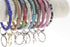 Rhinestone Wearable Keyring Bangle Sparkle Bracelet keychain Wristlet Key Chain for Women, Silver, 3 Inch...