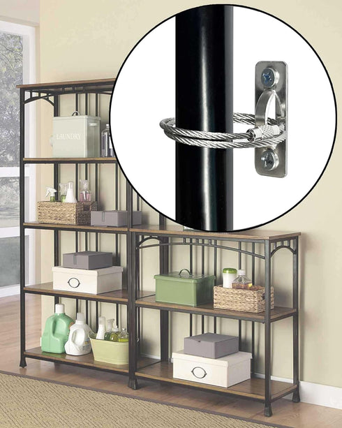 6 Sets Anti Tip Furniture Anchors for Baby Proofing, Earthquake Straps, Furniture Secure to Wall Anchors, Childproof and Home Safety, 10in...