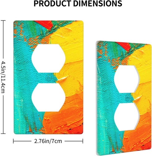 Abstract Oil Painting Single Duplex Outlet Light Switch Plate Cover Decor Wall Plate Cover For Home Bedroom Kitchen Decorative 4.5 * 2.76 Inches S...
