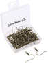 Shapenty Surgical Brass Ball Coil Fish Earring Hooks Clasp Hypo-allergenic Ear Wire Bead Connector Hooks with Large Loop for DIY Jewelry Finding M...