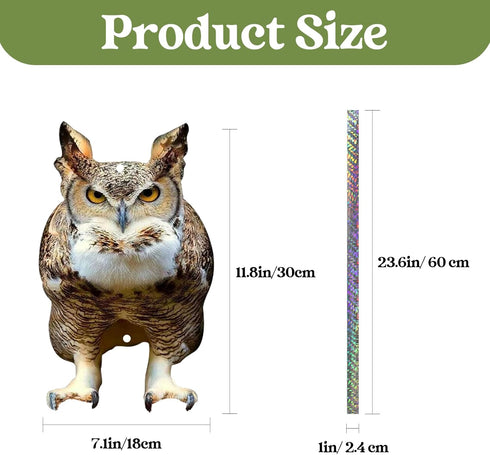 Bird Scare Devices Bird Scarers: Fake Owls to Keep Birds Away, Cardboard Owl Bird Control, Plastic Owls, Bird Reflector with Reflective Tape, 2PCS...