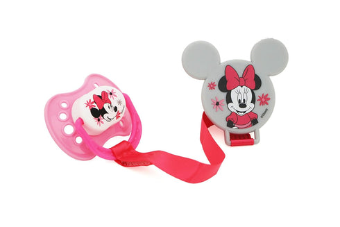 Cudlie Disney Baby Girl Minnie Mouse Pack of 2 Pacifier with 2 Clips, Florals...