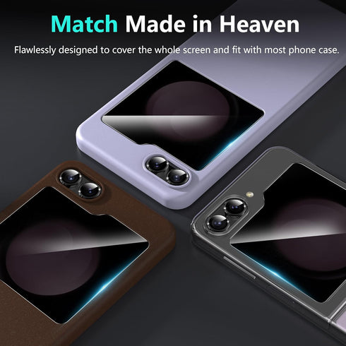 YWXTW [ Upgraded Alignment Tray for Samsung Galaxy Z Flip 5 Screen Protector, 2 Pack Front Anti Spy Privacy Tempered Glass Screen Protector+1 Set ...