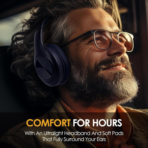 JH-923 Wireless Headphones Over Ear, 65H Playtime, 3EQ Sound Modes, Hi-Res Audio with Deep Bass Microphone,Foldable Lightweight Bluetooth Headphon...