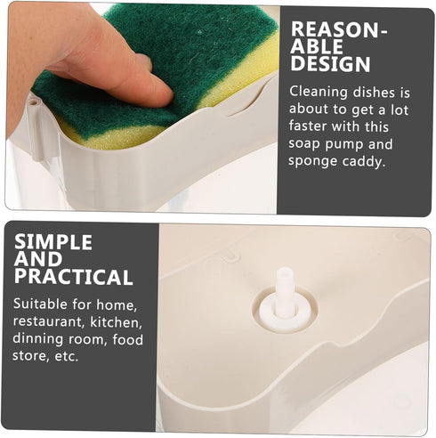 Amosfun 1 Set Soap Dispenser Sponge Kitchen Gadget Soap Pump Dispenser Kitchen Countertop Organizer...
