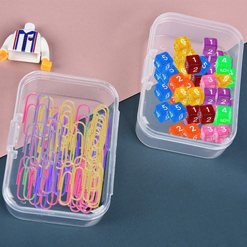 Rocutus 24 Pack Small Clear Plastic Storage Containers with Lids,Beads Storage Box with Hinged Lid for Beads,Earplugs,Pins, Small Items, Crafts, J...