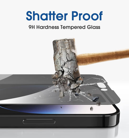 amFilm OneTouch Compatible with iPhone 14 Pro Max (6.7") 2022 Privacy Tempered Glass Screen Protector - with Easy Installation Kit, Full Coverage ...