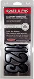 Hardline Products Series 200 Factory Matched 3-Inch Boat & PWC Registration Number Kit, Chrome/Black - CHBKG200...