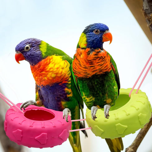 Bird Swing Toys, Colorful Tires Parrot Hammock, Bird Cage Accessories, Suitable for Parakeets Budgie Conure Cockatiel...