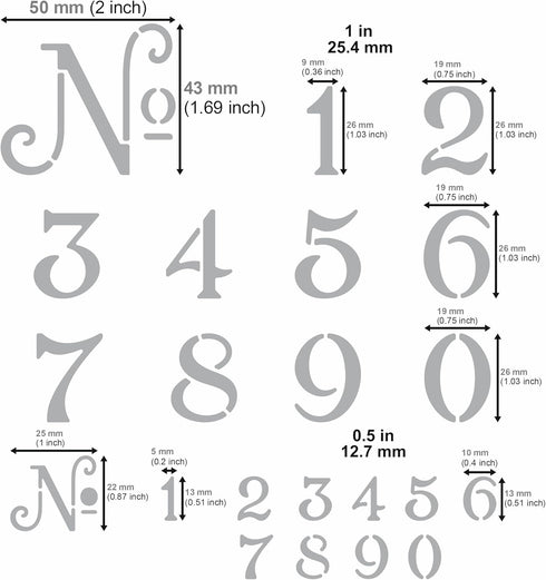 Aleks Melnyk No.452 Metal Stencil, Small Number Stencil, Size 1in and 0.5in, Old World Number, Template for Wood Burning, Pyrography Engraving, Bo...