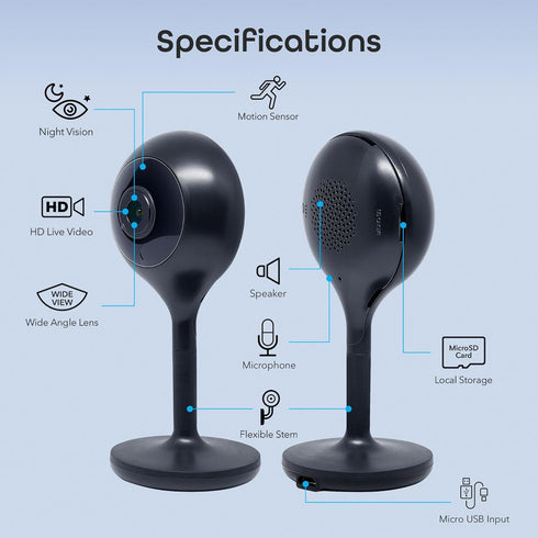 Geeni Look 1080p Indoor Security Camera – 1-Pack Full HD WiFi Indoor Camera with 2-Way Audio, Motion Detection, & Night Vision – Support for Alexa...