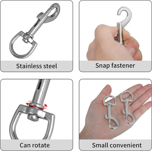3 Inch Swivel Snap Hooks, 12Pcs Heavy Duty Pet Leash Hooks Swivel Eye Snap Clips for Dog Leash DIY Crafts Project...