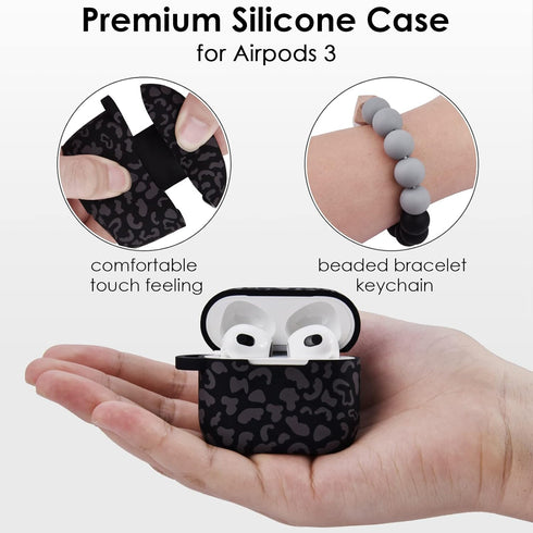 Case for Airpods 3 (2021), Filoto Silicone Airpod 3rd Generation Case Cover with Bracelet Keychain, Cute Protective Case for Apple Air Pod 3 Wirel...