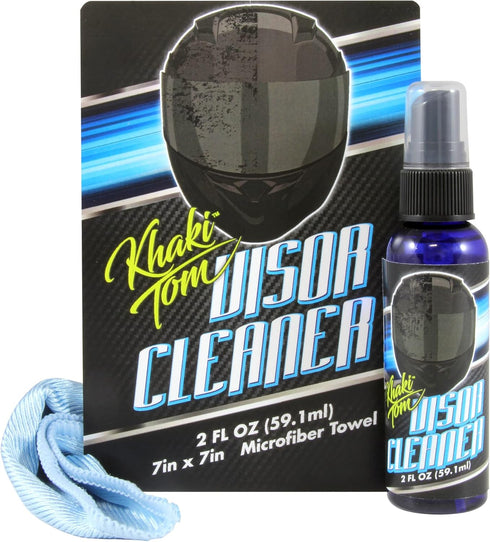 Motorcycle Helmet and Visor Cleaner - 2 oz Streak Free Spray and Microfiber Towel - Over 200 Sprays...