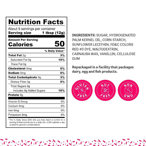 Judee's Gluten Free Pink Sprinkles 4 oz - Gluten-Free and Nut-Free - Brighten Up Your Baked Goods - Great for Cookie and Cake Decoration - Use for...