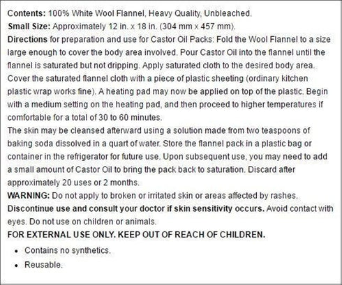 Home Health Wool Flannel - 100% White Wool, Extra Thick Weave, Unbleached, No Synthetics, For Castor Oil Packs, Reusable - Cruelty-Free, Eco-Frien...