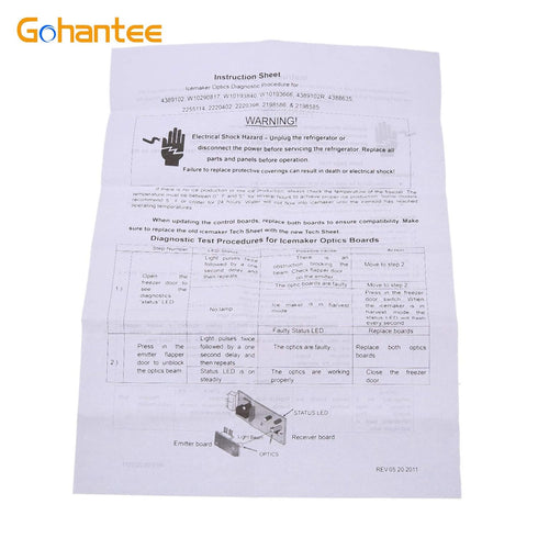 4389102 Refrigerator Ice Maker Sensor Control Board Kit Compatible with Whirlpool Kenmore Emitter Sensor W10757851 2198586 W10193840