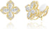YOQUCOL Cubic Zirconia Crystal Rotatable Flower Shaped Golden Clip On Earrings Non Pierced Golden Stud for Women...