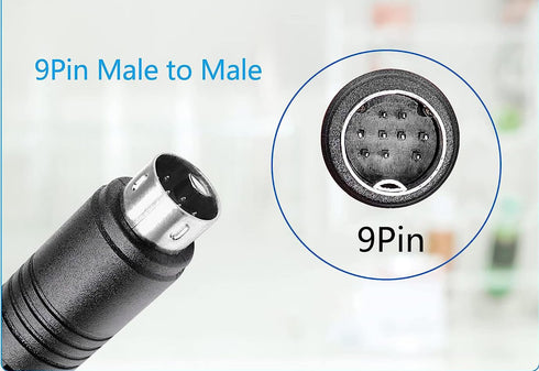 S-Video Mini-DIN 9-Pin Male to Male Audio Cable for TV Receiver Monitor Projector Audio and Video Receiver etc (Mini 9Pin Male to Male 10Ft/3m)...