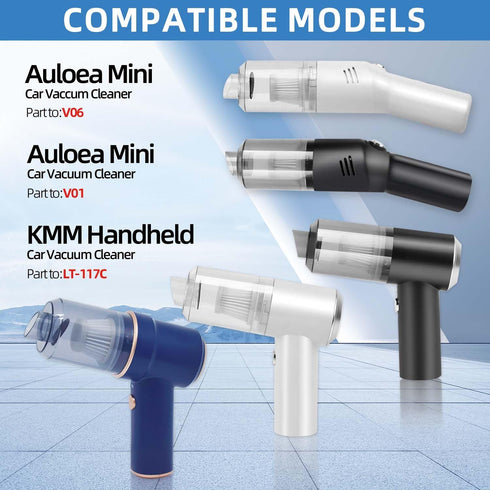 6 Pack HEPA Filter Replacement Compatible with KMM Handheld Car Vacuum Cleaner(Part to LT-117C),Auloea Mini Car Handheld Vacuum Cleaner(Part to V0...