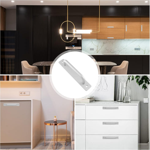 2 Pack Aluminium Alloy Closet Door Handles with Plate,7.1 Inch /180 mm Sliding Door Pull Handle with Mounting Screws for Sliding Barn Door,Wooden ...