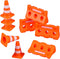 Gadpiparty 24pcs Mini Traffic Cones Plastic Fence Roadblock Signs Playset Construction Road Cones Tiny Marker Cones Roadblock Cone Models Educatio...