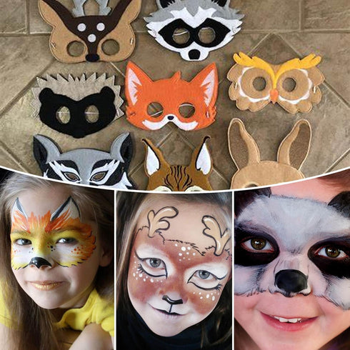 68 Pcs Face Paint Stencils Kit, 48 Face Painting Stencils 10 Stickers and 10 Painting Brushes Halloween Mask Stencils Reusable Makeup Templates fo...