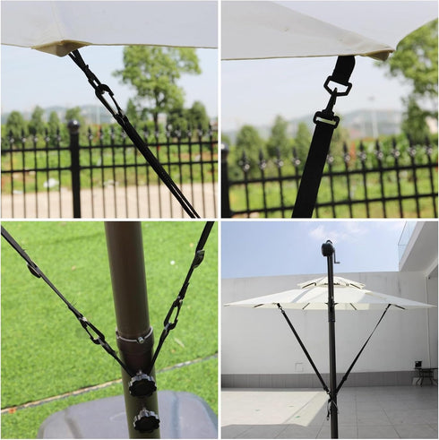 Umbrella Wind Stabilizer Straps,Fixed Strap for Large Outdoor Umbrella,Adjustable and Reusable Cantilever Parasol Wind Straps...