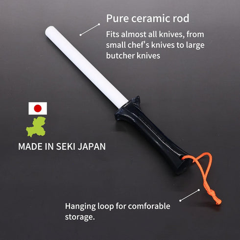 Seki Japan Chef Knife Sharpening Rod, 6 Inch, Durable Ceramic Honing Steel Knife Sharpener (150mm)...