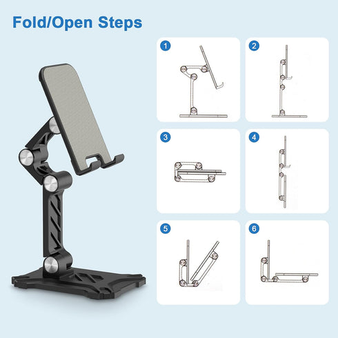 Foldable Phone Stand Desk for Samsung Galaxy S23 Ultra S24 A14 A54 5G A15 A13 A53 S22 Plus S21 FE S20 A03s A23 Pixel 8,iPad iPhone 15 Cell Phone H...