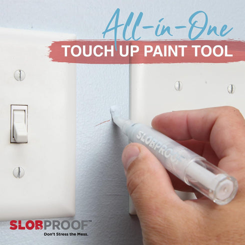 Slobproof 5-Pack Replacement Brush Tips for Refillable Touch up Paint Pen, Refillable Paint pens for Walls, Touch up Work, Fillable Paint Pens for...