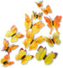 Mixed of 12PCS 3D Pink Butterfly Wall Stickers Decor Art Decorations¡ (Yellow)...
