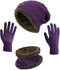HINDAWI Winter Hat Scarf Gloves Slouchy Beanie Snow Knit Skull Cap Touch Screen Mittens Circle Scarves for Women Men...