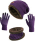 HINDAWI Winter Hat Scarf Gloves Slouchy Beanie Snow Knit Skull Cap Touch Screen Mittens Circle Scarves for Women Men...