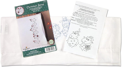 Design Works Crafts Christmas Sheep Stamped for Embroidery Pillowcases......