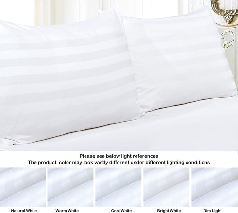 100% Egyptian Cotton King Pillow Protectors Set of 2, 400 Thread Count Sateen Weave Cooling Pillowcase, Easy Care Zippered Style Pillow Covers (St...