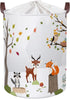 Clastyle 45L Woodland Animals Laundry Basket Collapsible Waterproof Forest Fox Storage Basket with Handle Kids Room Jungle Deer Laundry Hamper wit...