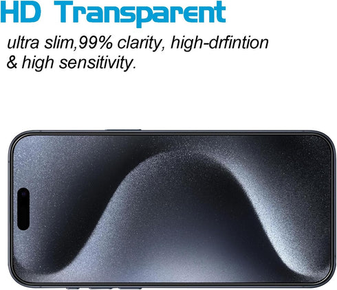 3 Pack Screen Protector for iPhone 15 Pro Max 6.7 inch + 3 Pack Camera Lens Protector Tempered Glass Film...