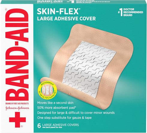 Band-Aid Brand Skin-Flex Adhesive Flexible Wound Covers for First Aid Wound Care of Minor Cuts, Scrapes & Burns, with a Comfortable Feeling, Movin...