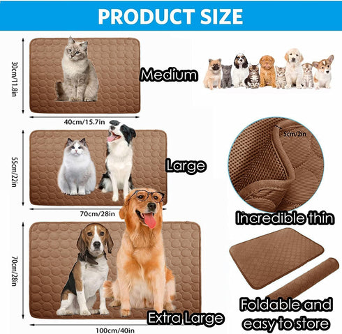 Dog Cooling Mat, Pet Cooling Mat for Dogs Cooling Blanket for Dogs Dog Cooling Pad for Kennels, Crates, Cars, Indoor & Outdoor Ice Silk Cooling Ma...