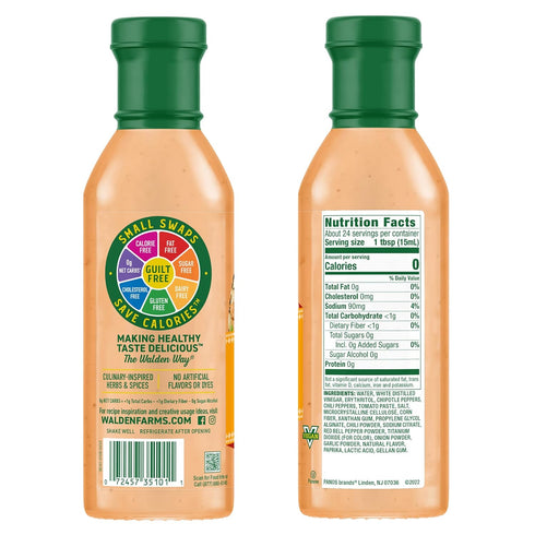 Walden Farms Street Taco Sauce Creamy Chipotle 12oz Bottle (2 Pack) - Flavorful, Vegan, Paleo and Keto Friendly, Non-Dairy Milk Substitute - Great...